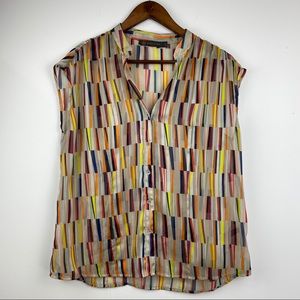 Outback Red Multicolor Striped Blouse